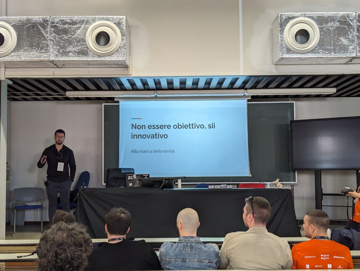 PythonPescara's tweet image. Our co-founder, Luca di Vita, is presenting the talk "Don't be objective, be innovative" during DevFest Pescara 2023 at the D'Annunzio University of Pescara 🐬🐍
CC @GDGPescara @univUda
#Python #PythonPescara #DevFest #DevFestPescara #DevFest2023 #Pescara
devfest.gdgpescara.it/speaker/l-divi…