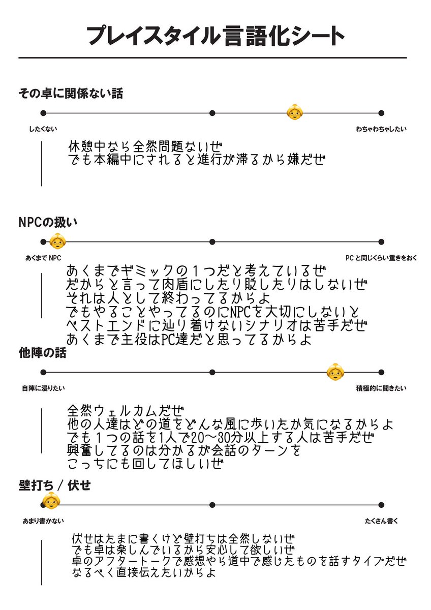 Weaphones's tweet photo. 自分のプレイ傾向はこんなかんじです〜 https://t.co/avAA9Ed88j