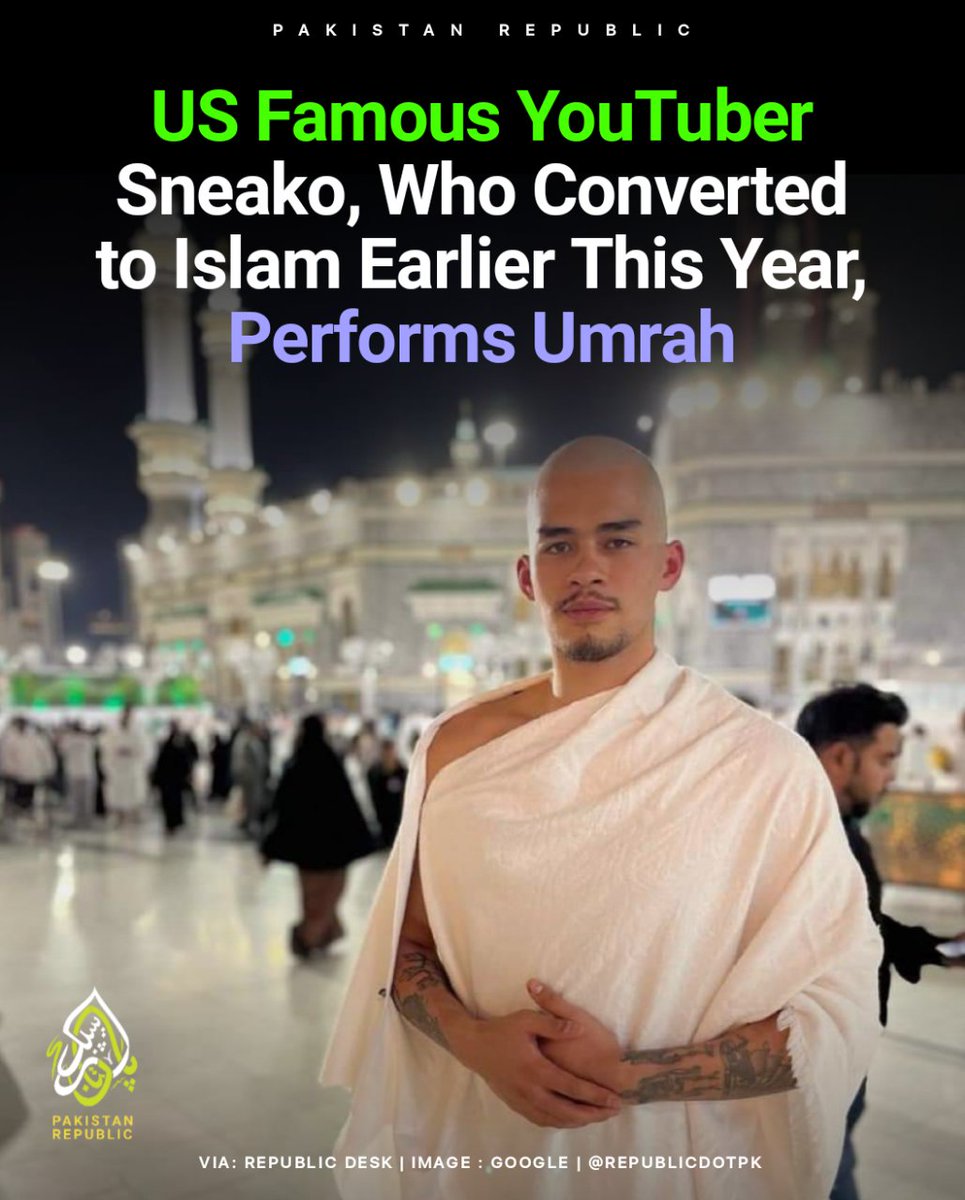 Renowned American YouTuber Sneako, who embraced Islam earlier this year, embarked on a spiritually significant journey as he performed Umrah. #pakistanrepublic