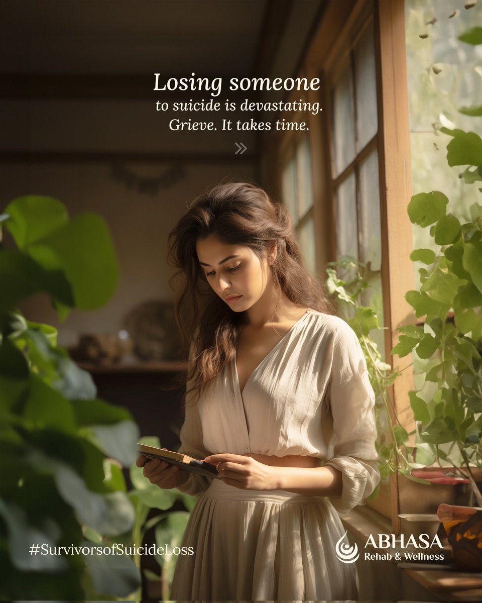 AbhasaCentre's tweet photo. Grief has no rules. There's no set time frame.
But, if the burden becomes too much, reach out for support.
You don't have to cope with your loss alone.
➡️Reach out to us at +91 737 364 4444
#worldsuicidepreventionday #suicidepreventionday
#mentalhealth #abhasa #abhasarehab https://t.co/TvaQOAofdS