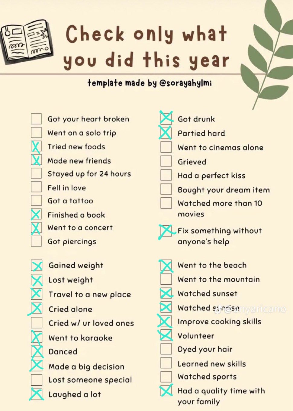 aya𔓘⋆.ೃ࿔*:・ 🍉 в X: „Oh, surprisingly I did a lot this year 