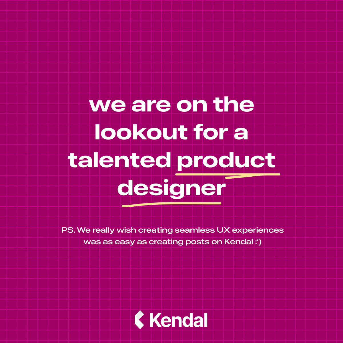 itsandyys's tweet photo. Hey y’all. I am looking for a Product designer with 1-2 years of experience to join my team at @hellokendal 

You’d be working alongside me and our super cool engineering team on a lot of interesting stuff.

If you’re interested, check the URLs below ↓ https://t.co/o4PQV7KinF
