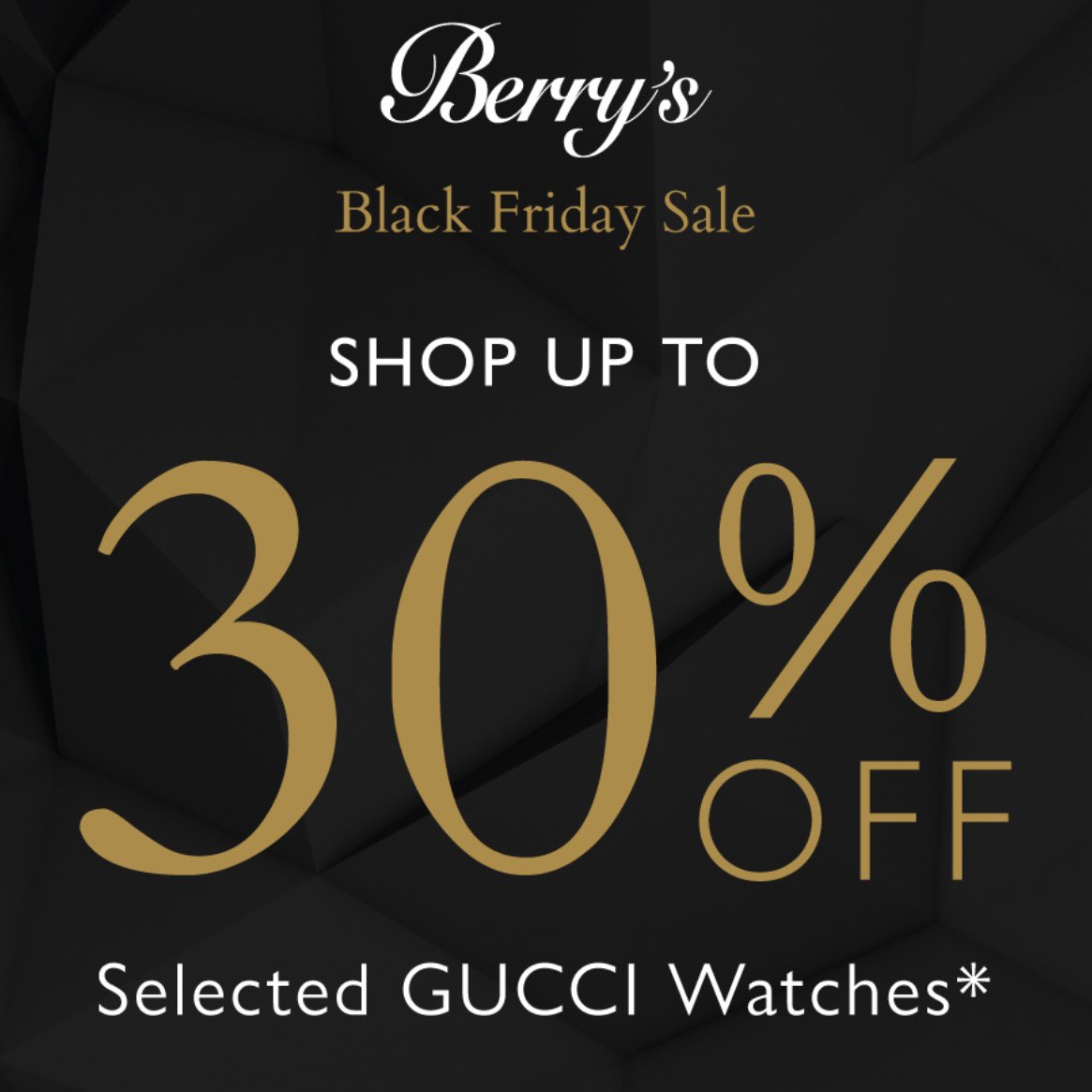 Our Black Friday Sale continues with 30% off selected Gucci watches ✨ Click the link below to discover more. bit.ly/47G3m1g #BerrysJewellers #BlackFridaySale