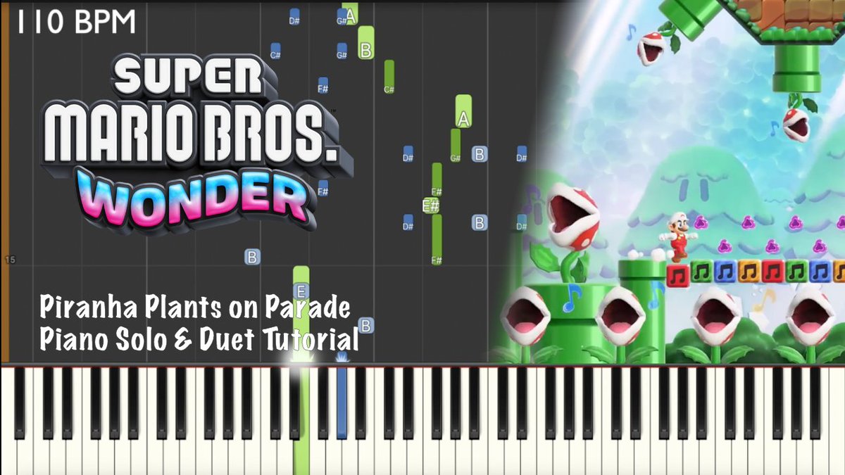 musifications's tweet photo. PLANTS PLANTS! WE ARE PLANTS!
The Piranha Plants on Parade piano solo &amp; duet tutorial is now up!🌷
https://t.co/XEmisnTwfx
#SuperMarioBrosWonder #PiranhaPlant #Piano #Solo #Duet #Tutorial https://t.co/BfQrF35S0C