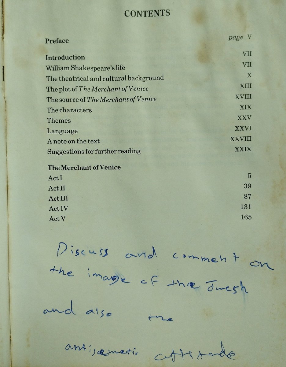 Used book; notes on the book, by it's previous owner.
#williamshakespeare #themerchantofVenice