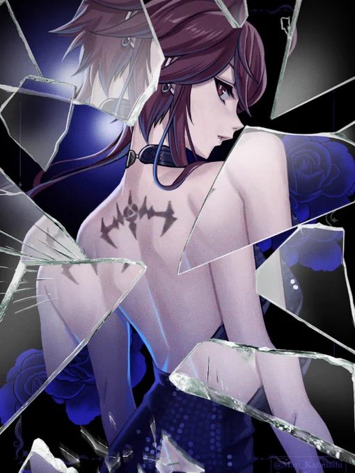 流行りのガラスエフェクト試してみた#Rosaria #ロサリア 