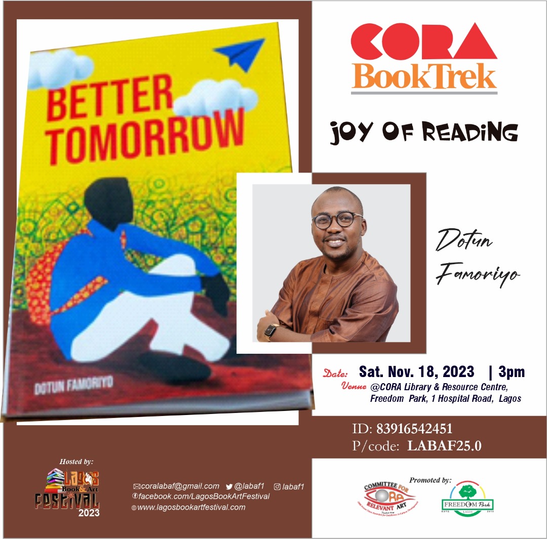 Labaf1's tweet photo. Happening right now.
Cora Book Trek featuring Book readings & discussions on the book titled "Dear Mother by Nora Sanya and "Better Tomorrow" by Dotun Famoriyo.
#labaf #labaf25 #labaf2023 #lagosbookandartfestival #cora #bookfestival #bookreview #art #artandculture https://t.co/dfXXkOnAQN