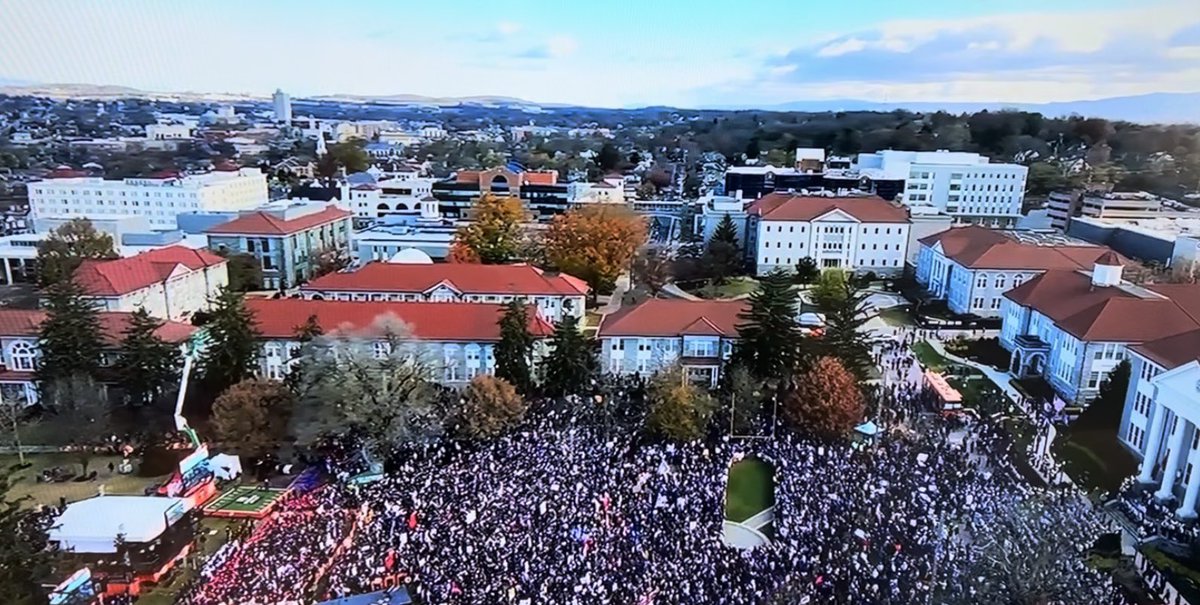 HarrisonburgVA's tweet image. Wow! A great shot from College GameDay at JMU in Harrisonburg!