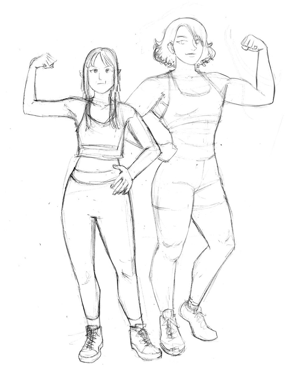 CaetanoCapri's tweet photo. Small girl x Big Girl!

#Vowrune #drawing #illustration #strongwoman https://t.co/Wm3MbEadkW