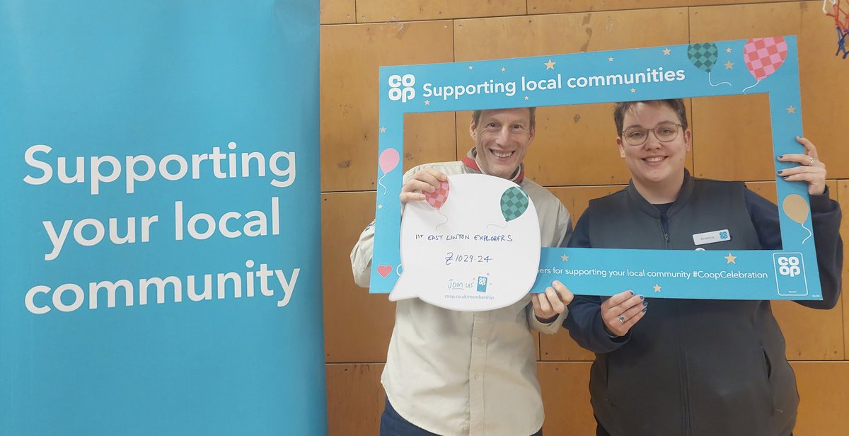 fionamhale's tweet photo. Thank you to @coopuk members for your support over the last year raising £1029 for 1st East Linton Explorer Scouts. https://t.co/GJROII9ADg - Thank you to everyone who chose them as a Local Community Fund cause 👏🏻 #CoopCelebration #ItsWhatWeDo @kristina_m0509 https://t.co/R5RAIYwJVN