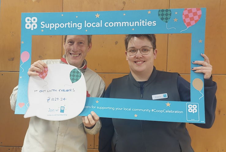 fionamhale's tweet photo. Thank you to @coopuk members for your support over the last year raising £1029 for 1st East Linton Explorer Scouts. https://t.co/GJROII9ADg - Thank you to everyone who chose them as a Local Community Fund cause 👏🏻 #CoopCelebration #ItsWhatWeDo @kristina_m0509 https://t.co/R5RAIYwJVN