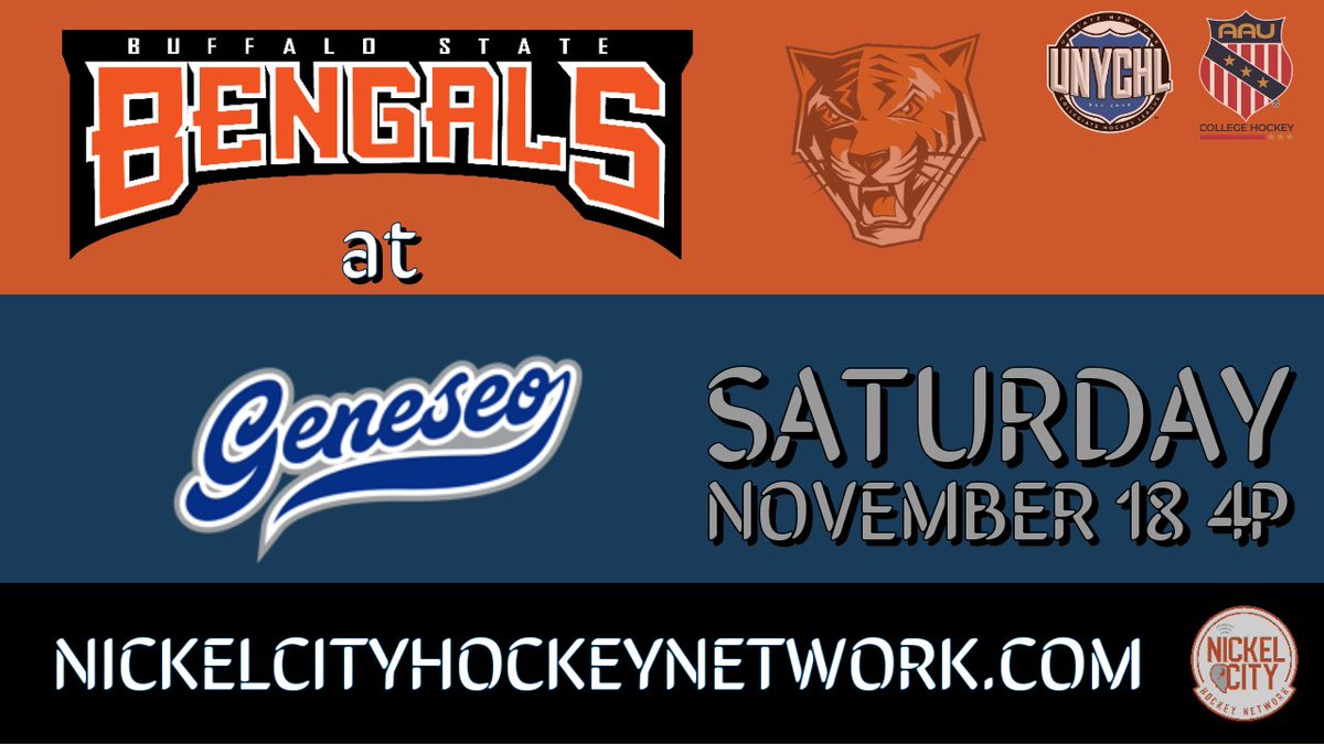 NickelCityHN's tweet photo. This afternoon on NCHN: @BSCClubHockey at @SUNYGeneseo

4pm from the Ira S. Wilson Ice Arena

https://t.co/9NX5fl0AM6
or
https://t.co/k43rFO5Im6 

@unychl 
@AAUCollegeHoc https://t.co/gGIWYkY3dd