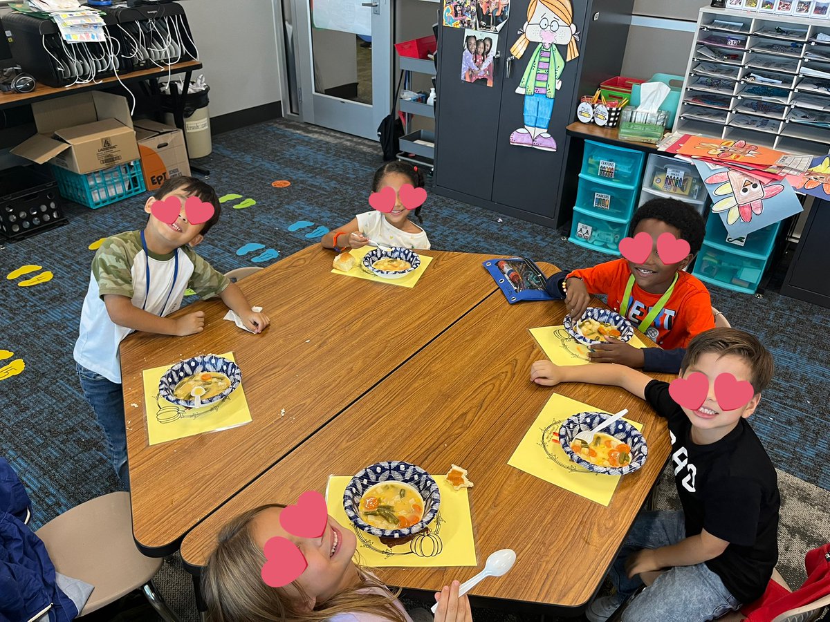 MrsBlegen's tweet photo. Kinder  leopards were busy on the Friday before Thanksgiving Break! We wrote what we were thankful for, made Thanksgiving story retelling bracelets, Decomposing to 10 Turkeys, and made our own and tried Pilgrim Soup for our own “feast”!  @OLE_Leopards 🧡🦃🧡 https://t.co/IU6fiNnvju