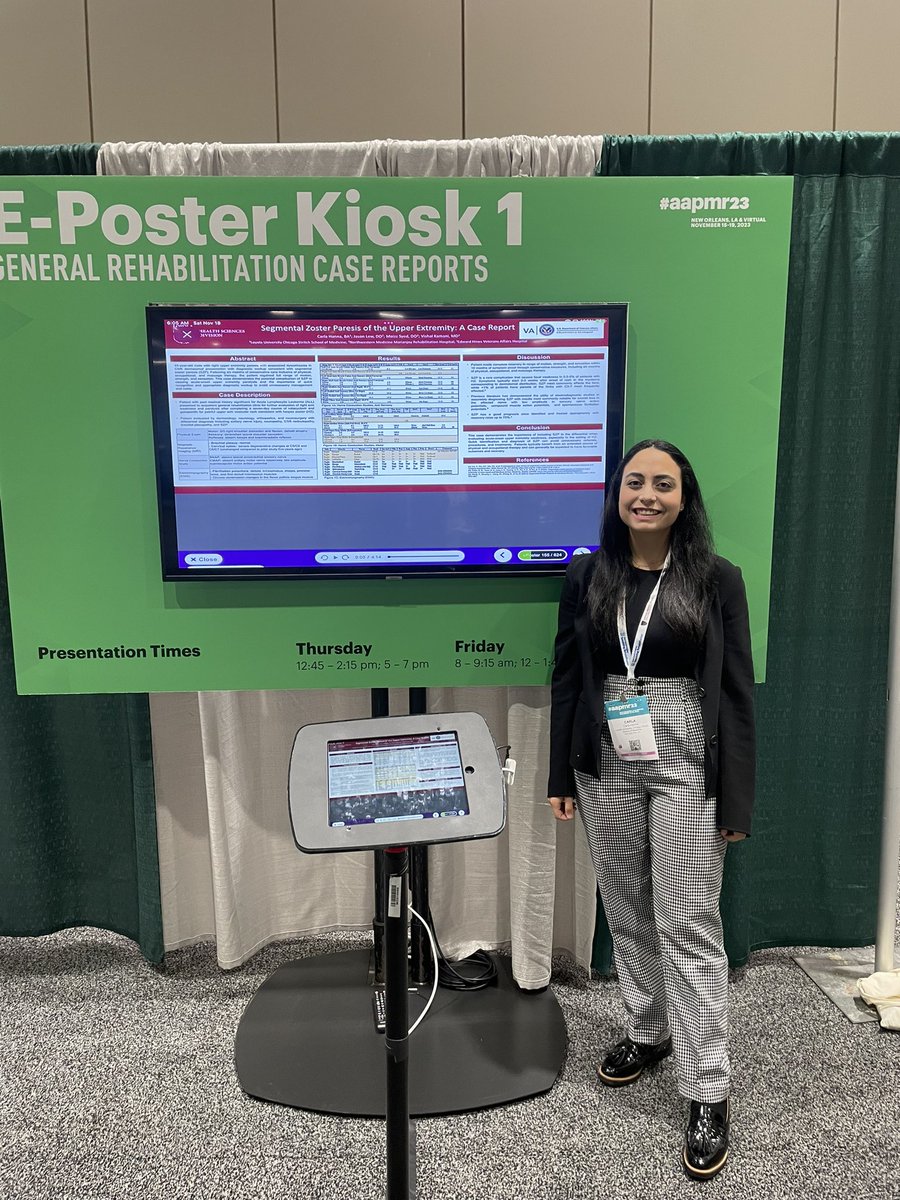 Such an incredible experience presenting our case report on segmental zoster paresis at #aapmr! Thank you to all my mentors for their support!