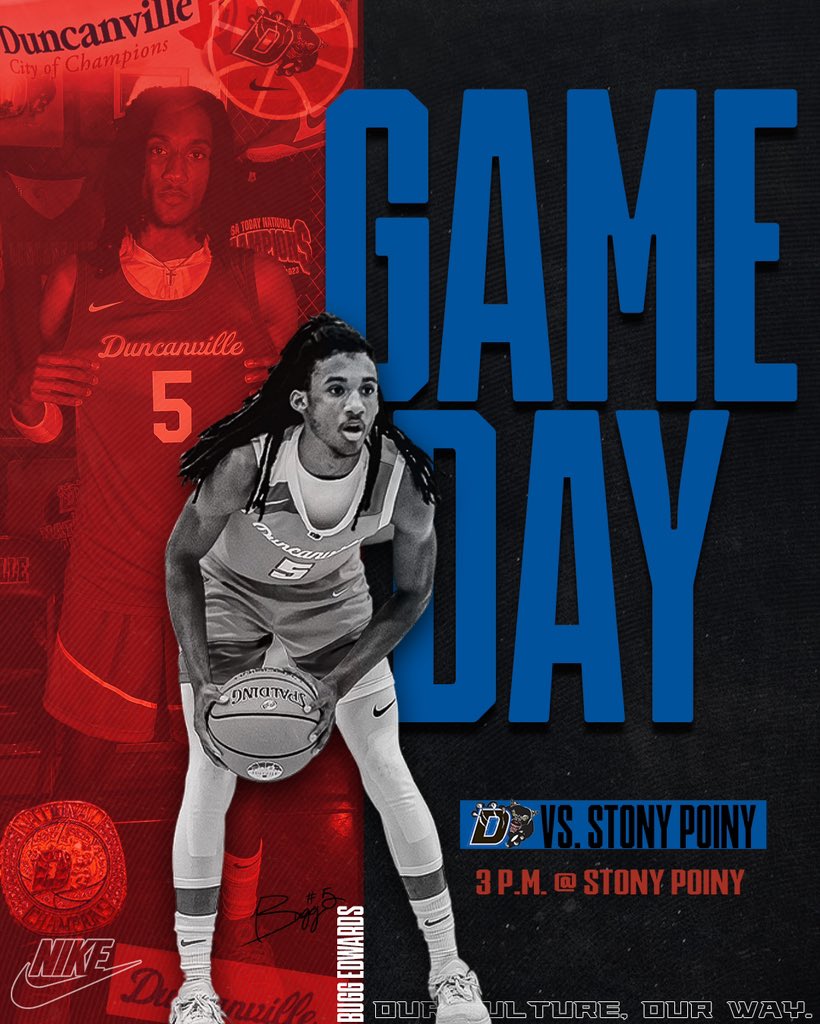 DuncanvilleBB's tweet photo. It’s GAMEDAY 😤🏀🙌

🆚 Stony Point
🕦 3:00 p.m.
📍 Stony Point

#CU1TURE #D1FFERENT https://t.co/U5vqu9GcN0