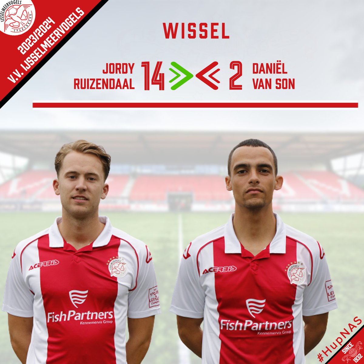 VVIJV's tweet photo. 46' 🔁 WISSEL | Daniël van Son is in de kleedkamer achtergebleven. Jordy Ruizendaal staat in het veld.

#RIJIJS (2-0) https://t.co/ioRCoEK6Gl