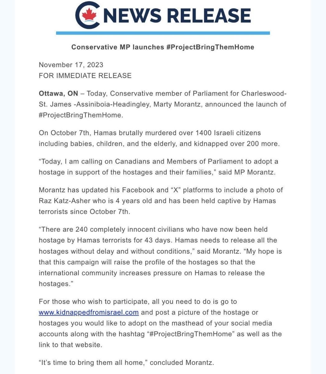 Roman_Baber's tweet photo. 👍to MP @marty_morantz for launching #ProjectBringThemHome.
238 hostages are held in Gaza by Hamas. Put pressure to get them all released! Go to https://t.co/gtfSmznAg9, "adopt" one and post their poster on social media.
Noga Weiss must come home now. Hamas must release Noga! https://t.co/wV6UZpwdBf