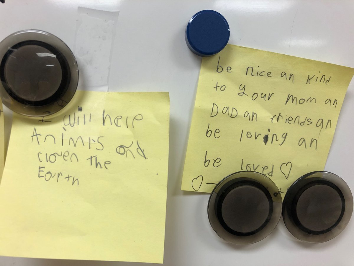 mrsjacobsclass5's tweet photo. Today’s question was “If you could change the world with 1 show of kindness, how would you do it, &amp; why did you choose that?” The kids had beautiful answers💕So, what about you? @maddyviladevall @gisdSEL @Herfurth_Bronco @Chelsey_Cody @leahannmart   #teachertwitter @SkyleeRWatson https://t.co/QPvadUqJuR