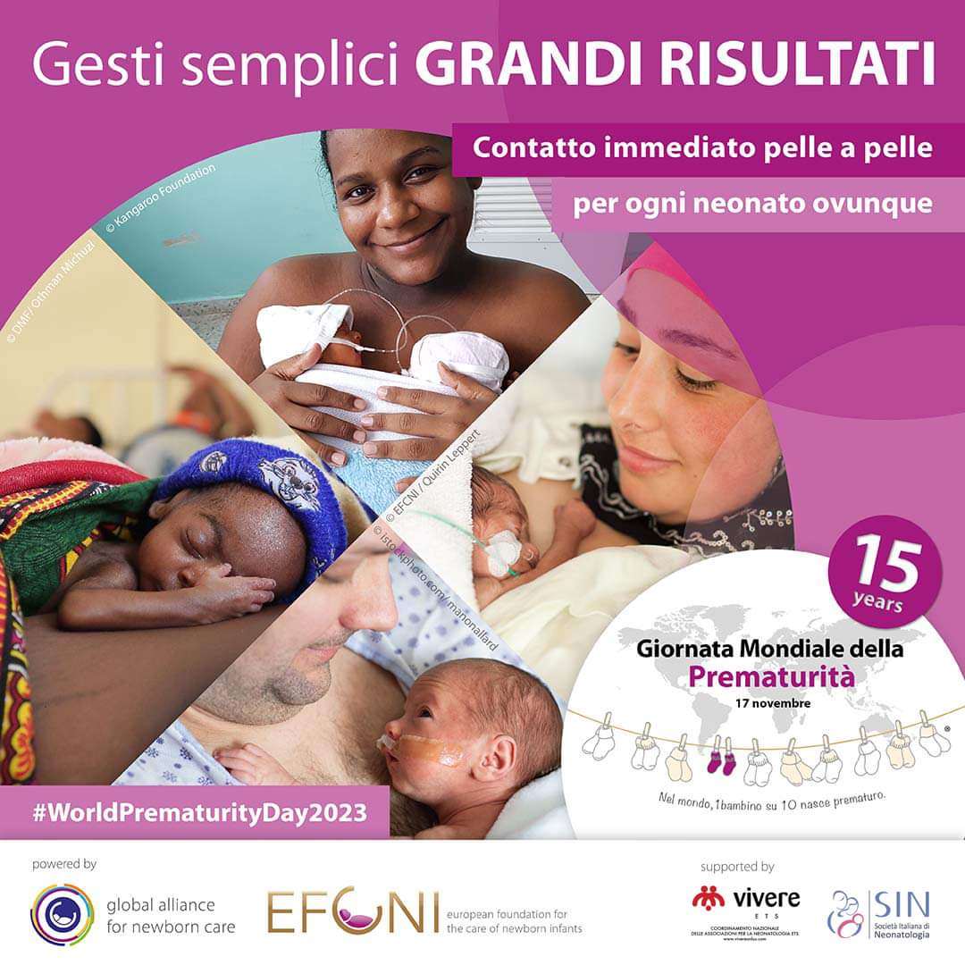 Gesti semplici GRANDI RISULTATI contatto immediato pelle a pelle per ogni neonato ovunque
il claim della 15ª edizione della #𝐆𝐢𝐨𝐫𝐧𝐚𝐭𝐚𝐌𝐨𝐧𝐝𝐢𝐚𝐥𝐞𝐝𝐞𝐥𝐥𝐚𝐏𝐫𝐞𝐦𝐚𝐭𝐮𝐫𝐢𝐭à
Fondamentale vicinanza dei genitori, parte integrante delle cure e apertura tin h24
#wpd23