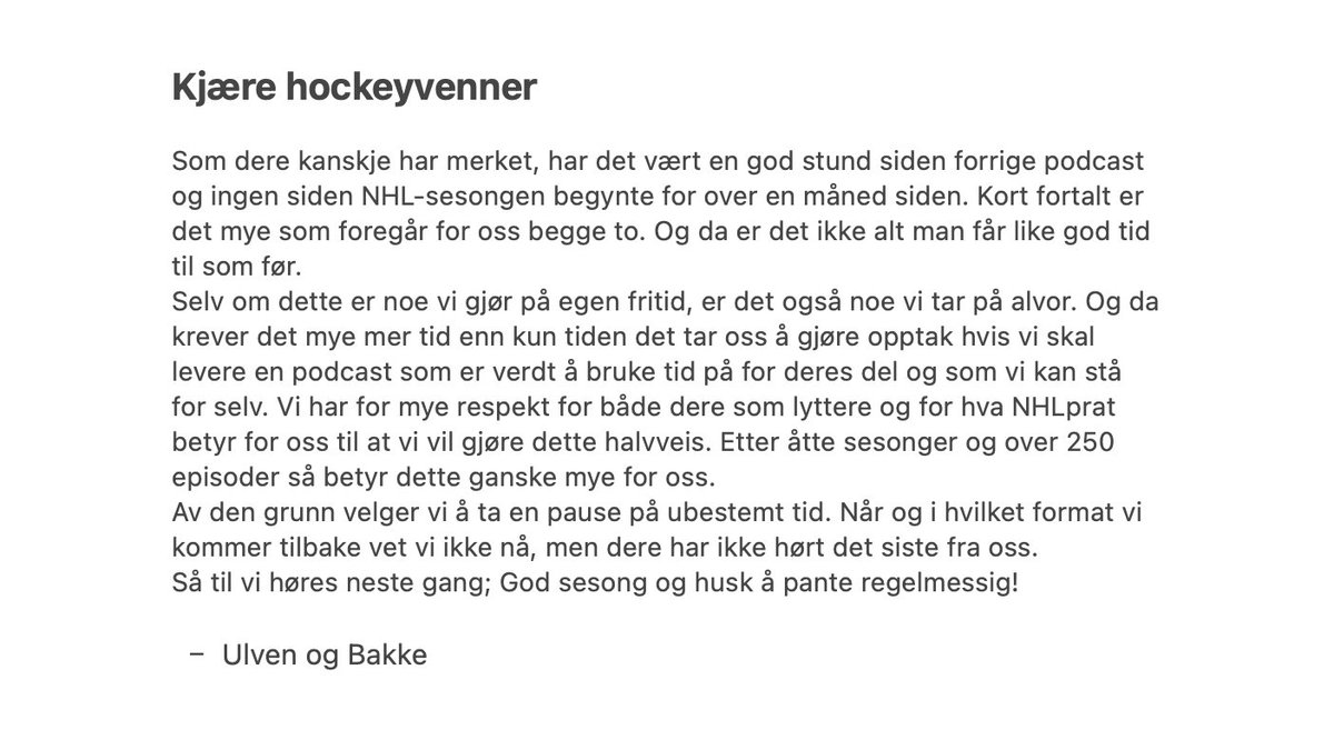 En oppdatering herfra: