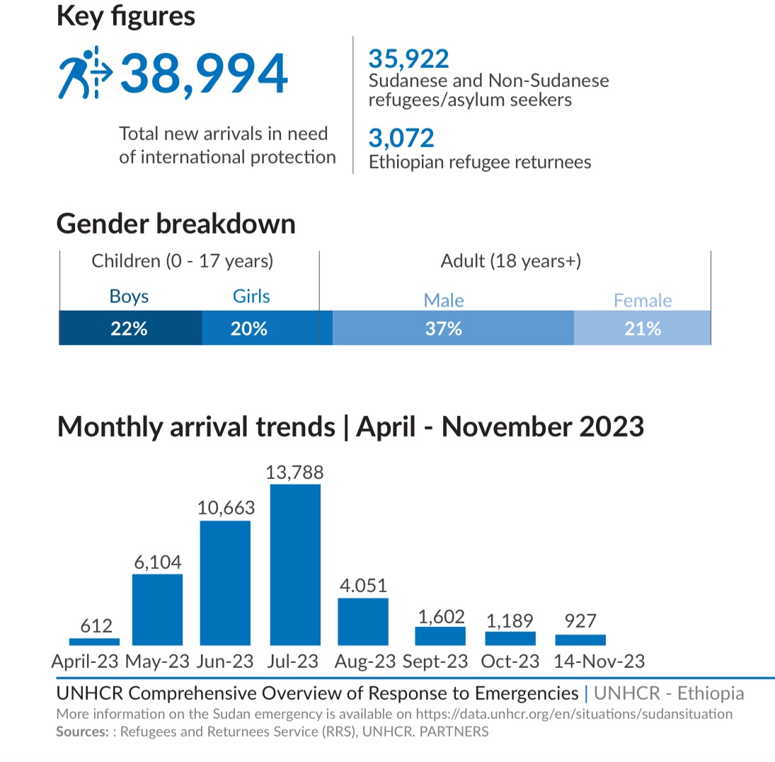 EnagnCampaign's tweet photo. 🚨Latest @UNHCREthiopia: 📈 Despite continued #WarOnAmhara, Metema continues to receive more Sudanese refugees than any other site in Ethiopia
🛜 Frequent, prolonged communication (internet)  disruption hampering operations
🥣 Lack of food, relief items
🔗https://t.co/qZiJ5x8WUV https://t.co/Wk1Arqw8HE