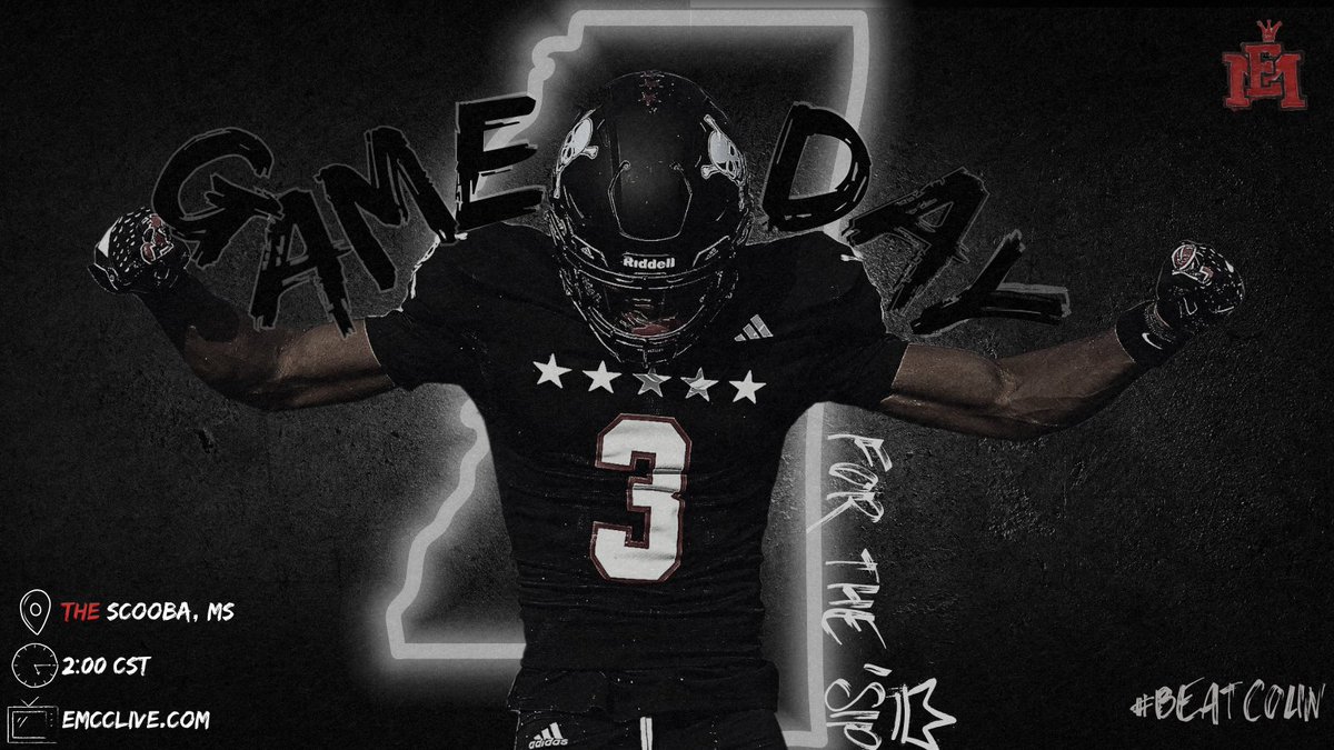 🅶🅰🅼🅴🅳🅰🆈
🏆MACCC Championship
🆚Co-Lin
⌚️2:00 PM CST
📍 THE Scooba, MS
🏟️Sullivan-Windham Field
🎟️$10 GA, $5 students, $25 RES at gate
💻emcclive.com
📰bit.ly/3R5c82v
📻WFCA-FM (107.9), WGTC-FM (92.7), wfca.fm #PR1DE