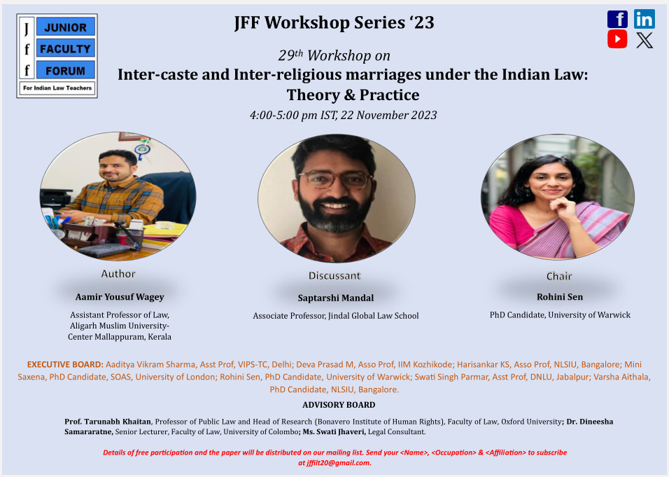 Junior Faculty Forum for South Asian Law Teachers tweet media