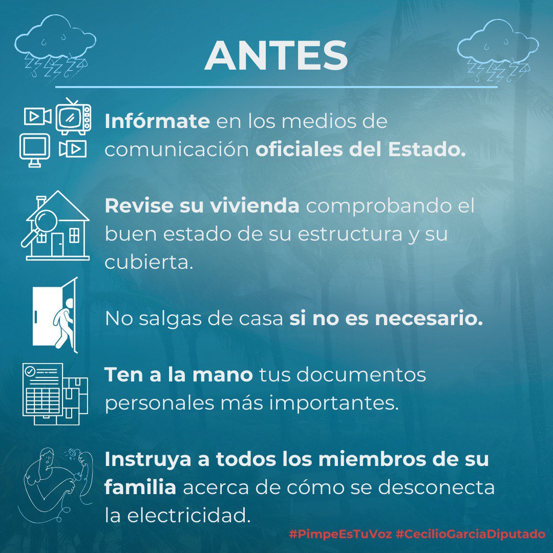 PimpeEsTuVOZ's tweet photo. Pasos tomar en cuenta para prevenir daños a los suyos y a su hogar. #PimpeEsTuVoz https://t.co/2mLC0ApkAm
