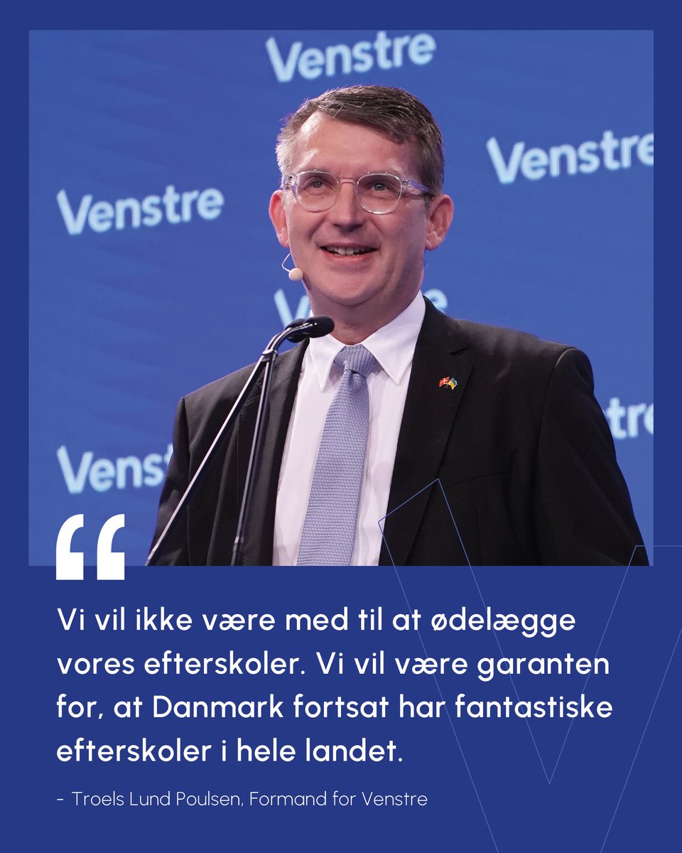 venstredk's tweet photo. Vi står vagt om efterskolerne, lovede @troelslundp i sin tale ved Venstres landsmøde. #dkpol #uddpol https://t.co/TP6oLmT6A9