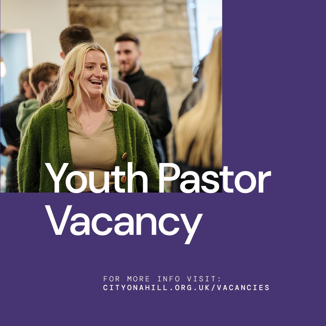 Join our team at City on a Hill! We're hiring for a Youth Pastor to lead our youth ministry. If you're dedicated to nurturing faith in the younger generation, this role is for you! 🙌 Deadline extended to Sunday, 26th November. Learn more at cityonahill.org.uk/vacancies.