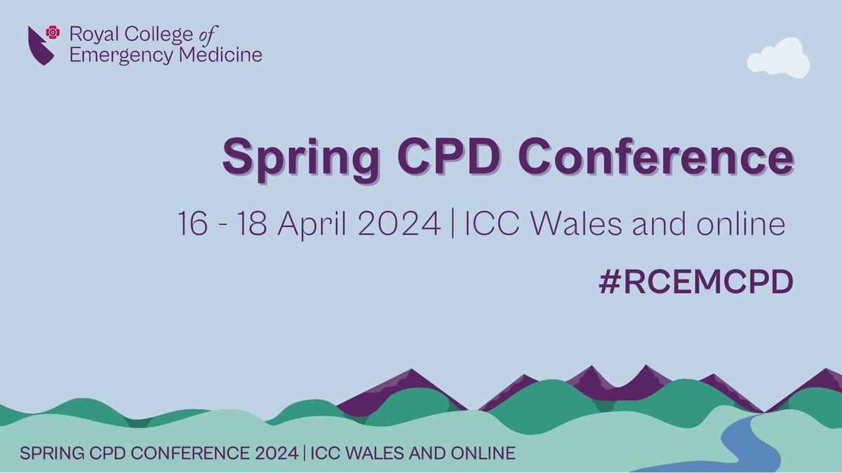 📢 SAVE THE DATE 📆 We're excited to be going to the @ICCWales for the Spring CPD Conference on 16 - 18 April 2024! You will be able to join us virtually if you can't come in-person 💻 Want to be the first to hear when registration opens? bit.ly/3LlzwHl ✅ #RCEMCPD