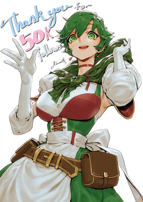 そういえばだいぶ経ちますが5万人感謝イラスト描いていなかったと思ってのOCミランダさん 