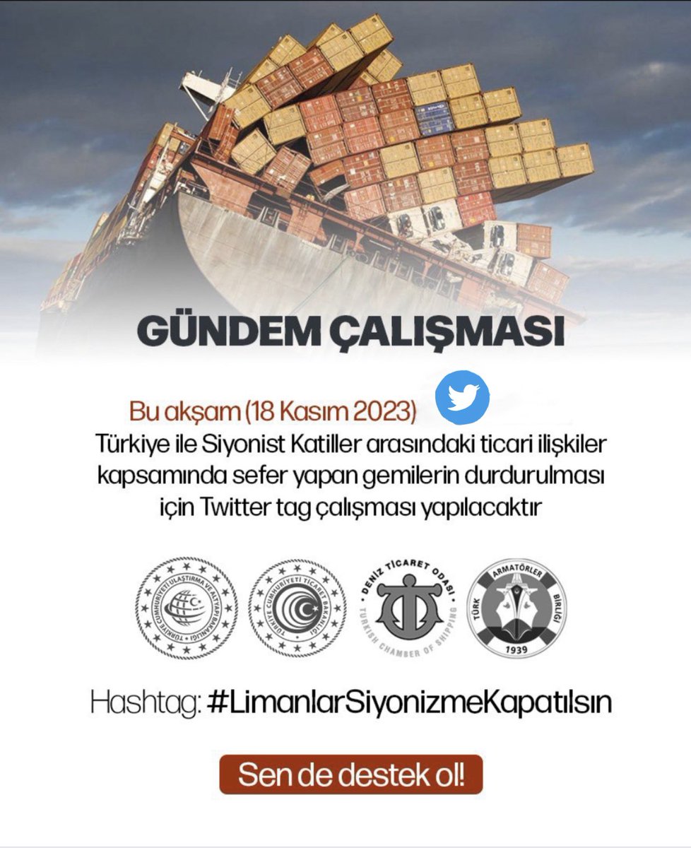ErdemOzveren571's tweet photo. 💢 Her Türlü BOYKOT'u Yaptık

Şimdi Siyasi Görüşünü
"İnsani" ve "Vicdani" Görüşünün
Önüne Geçirmeyen Tüm Kardeşlerimizi ;

#LimanlarSiyonizmeKapatılsın

Gündem Çalışmasına DESTEK
Vermeye Davet Ediyoruz. https://t.co/yEUaaCTllD