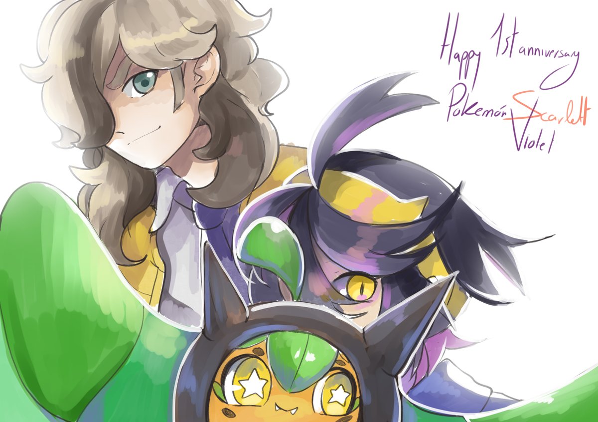 ポケモン「Happy 1st anniversary pokemon Scarlet an」|🌟yami11arts🌙 # AA14 Salón manga Alicanteのイラスト