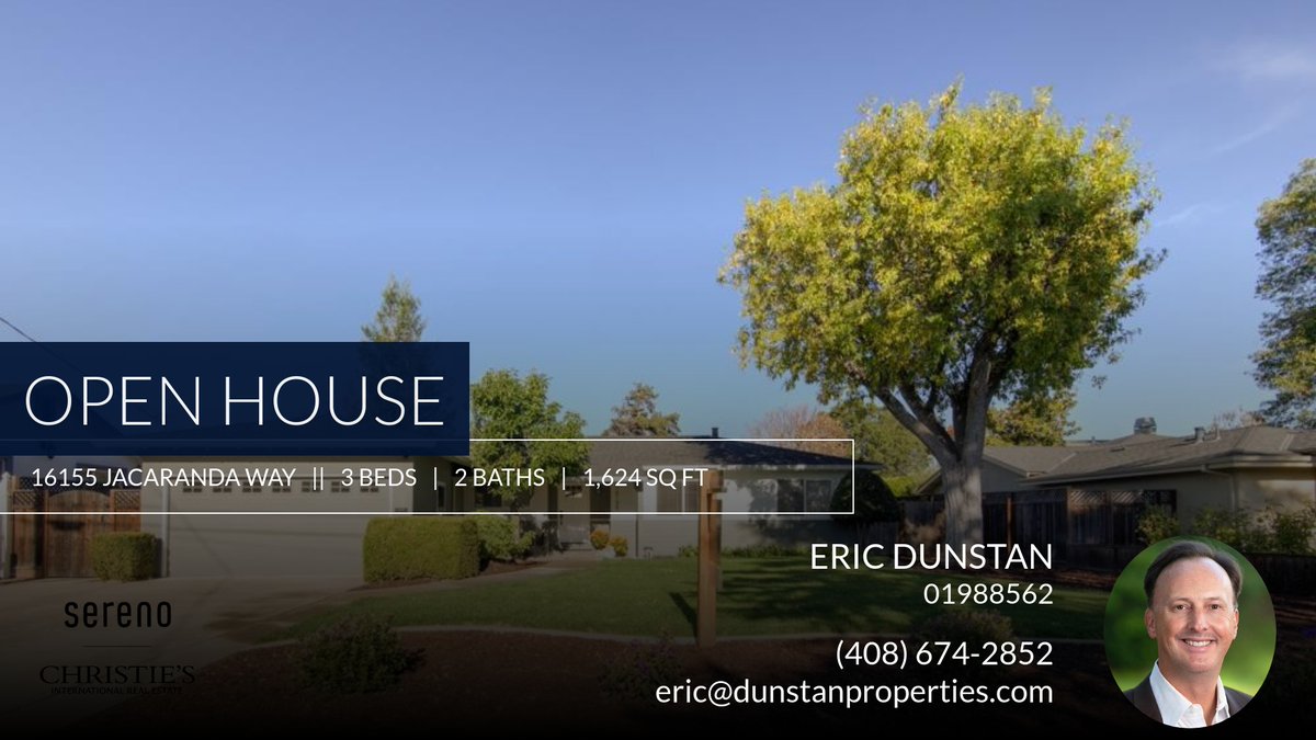 ericdunstan's tweet image. Hey Peeps!  You can be my neighbor! Visit me this afternoon, at this home in Blossom Manor in Los Gatos! 
OPEN HOUSE - SAT, NOV 18 1p - 4p! Hope to see you soon!

Call me with questions!  I&apos;m here to help!
408-674-2852 homeforsale.at/16155_JACARAND…