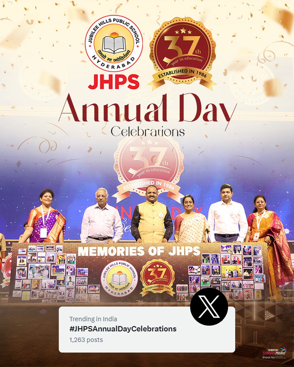 shreyasgroup's tweet photo. The vibrant #JHPSAnnualDayCelebrations received a jubilant response, Trending in India on @X 🤩✨
@JHPS_SCHOOL @shreyasgroup
#JHPSSchool #JHPS #AnnualDayCelebrations #AnnualDay #ShreyasMedia #ShreyasGroup https://t.co/VnkMwDsAxr