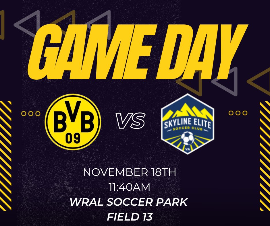 BVB06BECNL's tweet photo. It's Game Day and We Ready to Play!  #hejaBVB @ncfcyouth Showcase! 🖤💛🖤💛🙌
@CoachDru21 @bvbiantx 
@VWUmenssoccer @NGUMensSoccer @HartwickMSoccer @ElonMSoccer @BrownU_MSoccer @EARLHAM_SOCCER https://t.co/7j7FhYRzxY