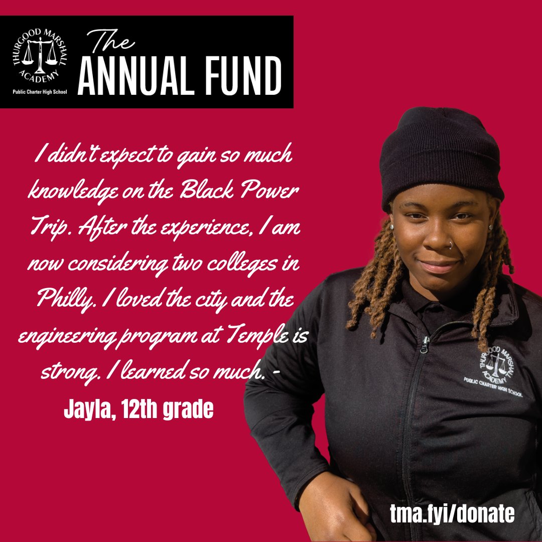 ✨ TMA students recently experienced the Black Power Trip & college tours! Jayla & her peers connected history to real-world experiences, discovering their best-fit colleges. Our climb doesn't end there! 📚 Join us in creating college opportunities for all tma.fyi/donate