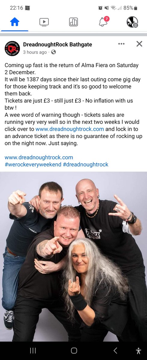 Glad <a href="/Dreadnoughtrock/">DreadnoughtRock</a> have kept track of how long its been, we are older and [some of us] wider but can still rock with the best of them.
Get yersels in quick and get a ticket, don't want you [or indeed us] to be disappointed!
@brettsjackson might even bring half a spare guitar!
