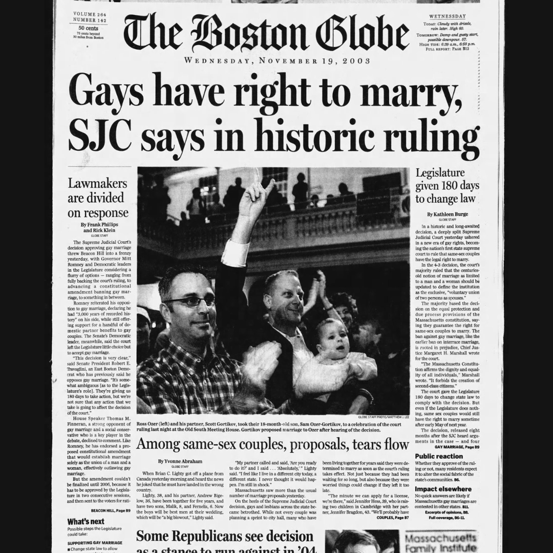 MassEqualityPAC's tweet photo. Today, we celebrate 20 years of marriage equality in the Commonwealth. It is unfortunate that after all these years, members of the LGBTQ+ community are still facing some challenges. However, let this be our reminder of what is possible, when we come together for a common goal 🏳️‍🌈 https://t.co/6ll9SjfHrI