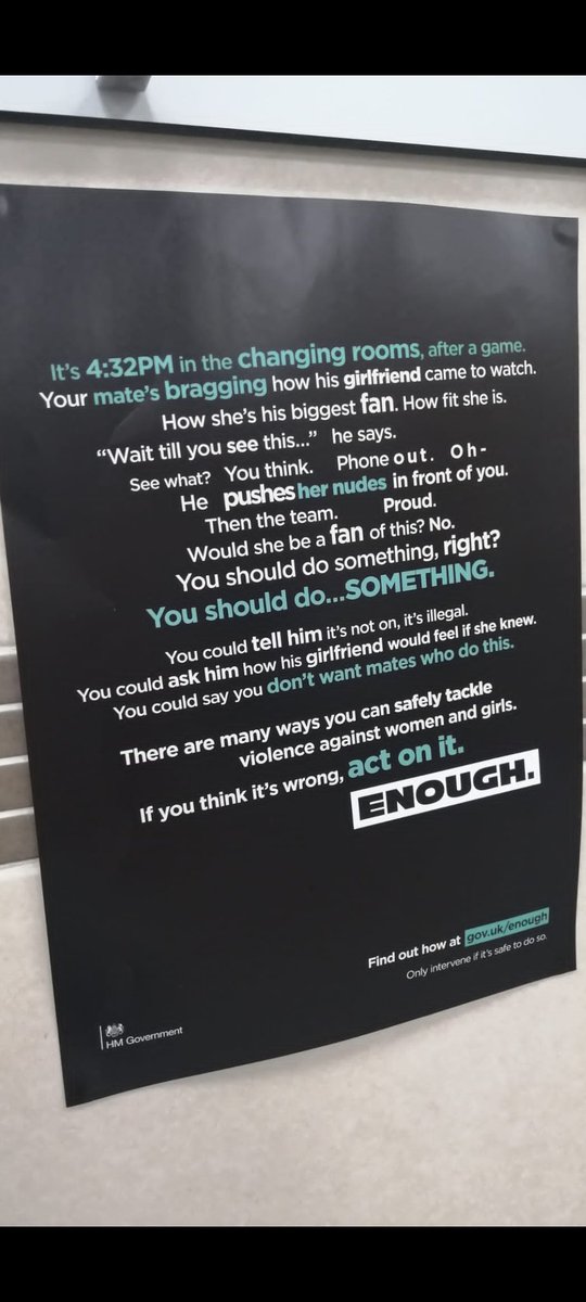 My son saw this poster in the men's changing rooms at the gym.

He thinks it's brilliant &amp; so do I 

Giving clear and easy suggestions for what to say to men who share nudes of their partners

And before anyone says it doesn't happen, it happens all the time