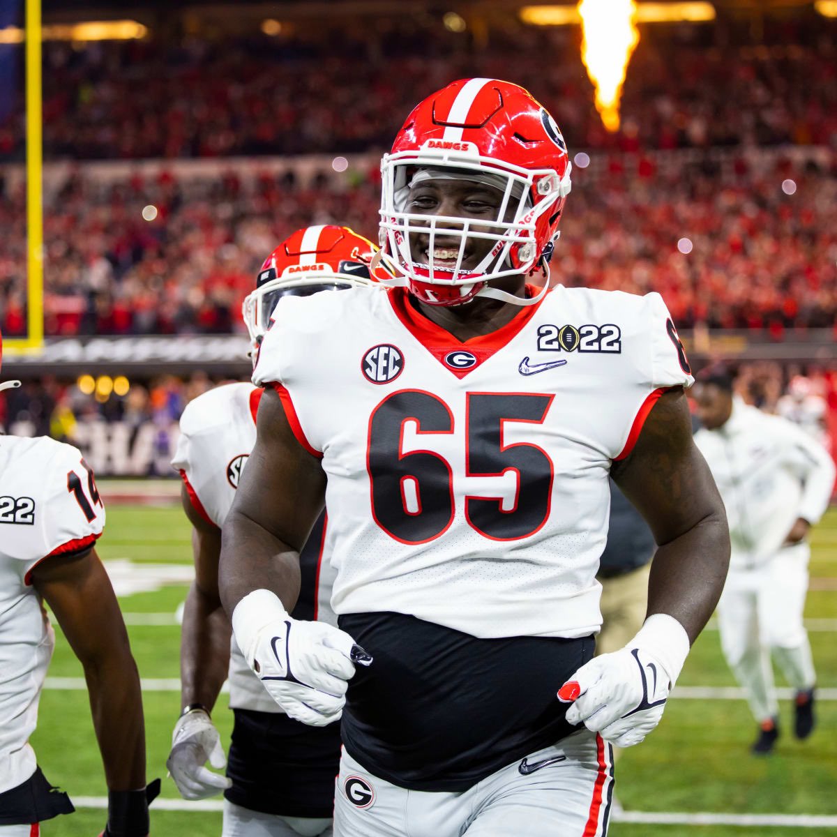 OT_Cardinals's tweet photo. The first four picks of our draft:
Chop, Maason, Amarius &amp; Caelen!

Addressed DL and OL early then got the top guy we wanted at Corner. Tried trading into the 2nd for him but thankfully he was around in the 3rd. https://t.co/T2T6SLRezP