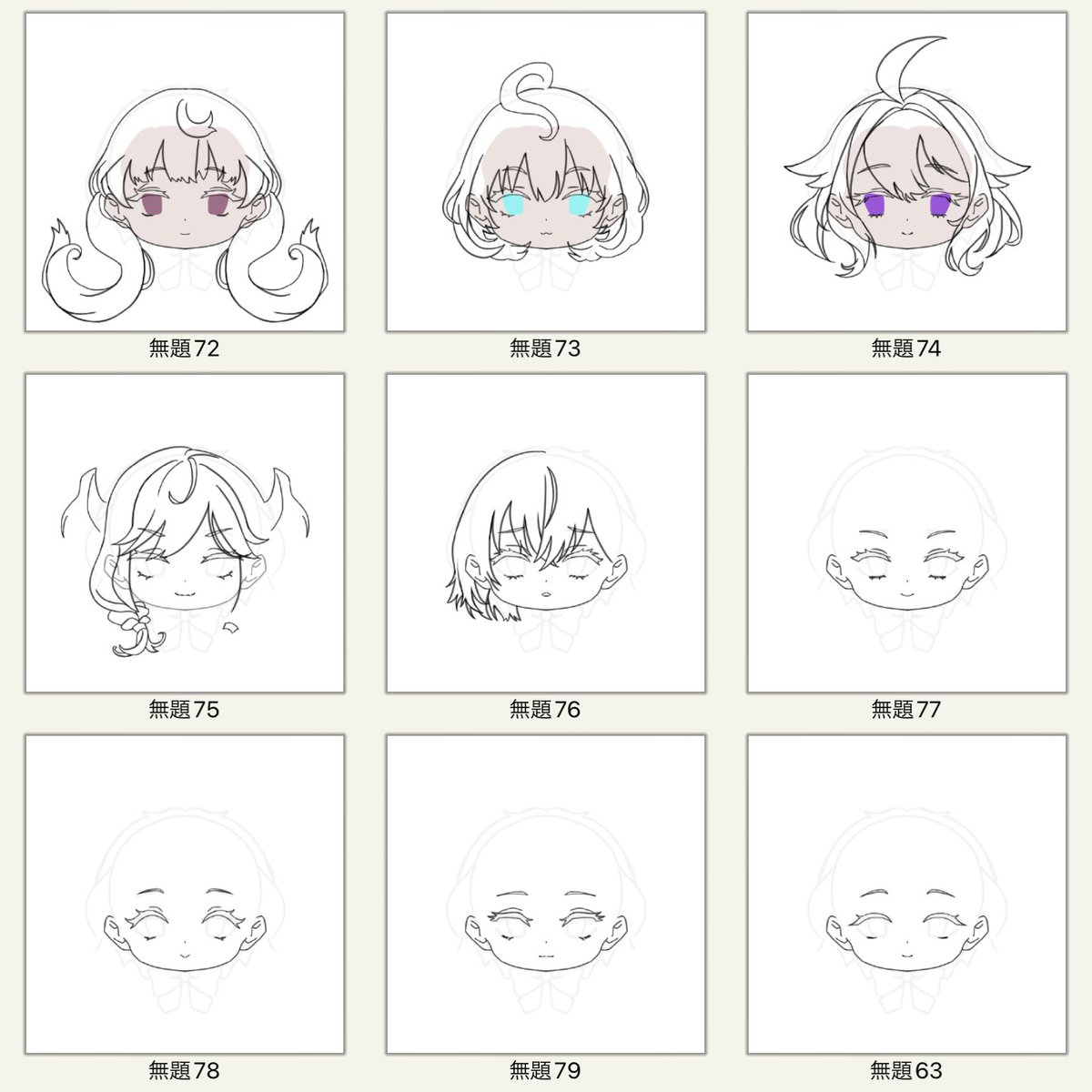 NemuUnun's tweet photo. 前にEN全員描くぞ！と思って描き途中が大量にあります。(くらいしすまである)完成すると良いね。 https://t.co/XKgsQd1YC0