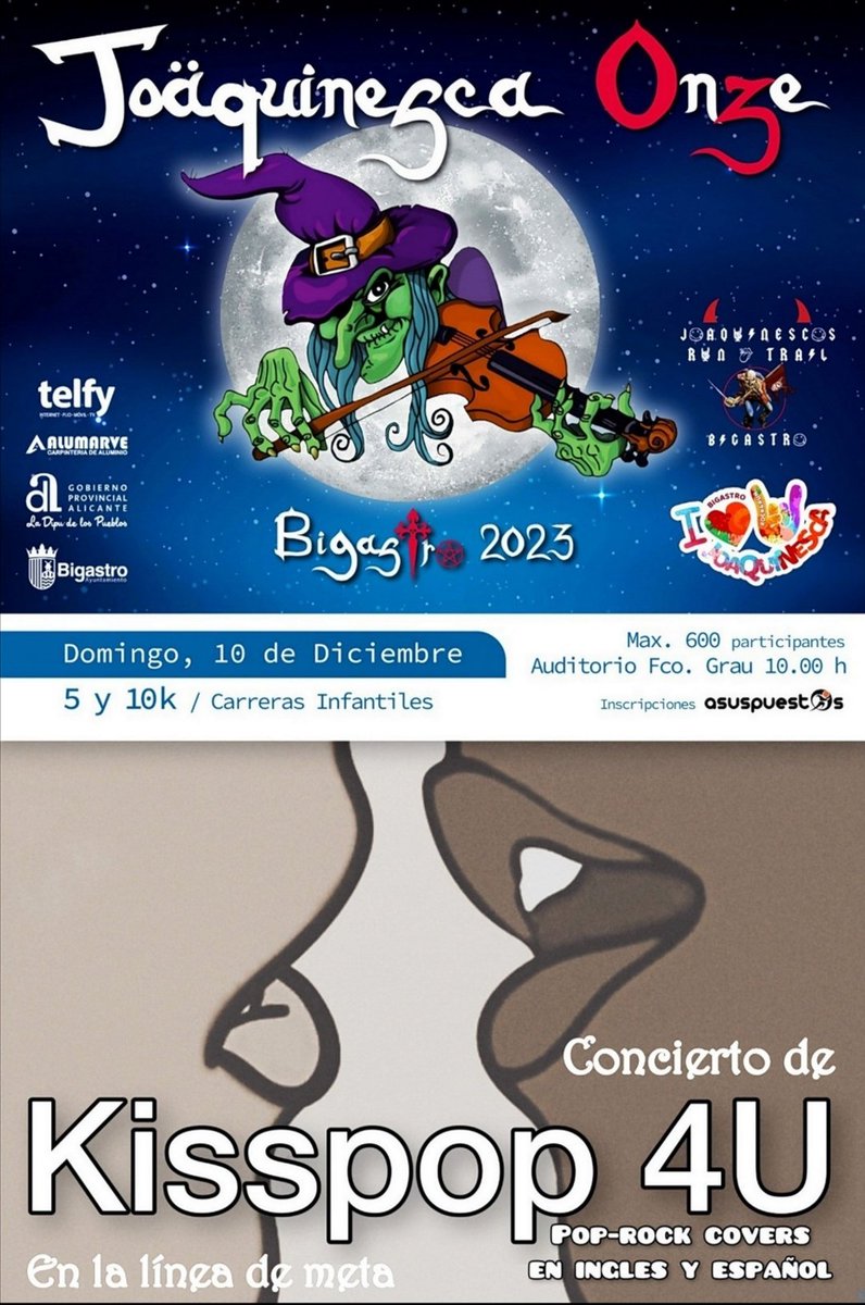 montexixi's tweet photo. El domingo 10/12/23 a las 10h 
Concierto en directo de ROCK/Covers para el avituallamiento final de la CARRERA Joaquinesca Bigastro a cargo de @kisspop4u !!! PODRÉIS ESCUCHAR VERSIONES COVER ROCK ESPAÑOL E INTERNACIONAL. 
 Kisspop 4U: MUSICA  PARA EVENTOS. 
Tf.: 655 048 700 https://t.co/Qe10wNblNU