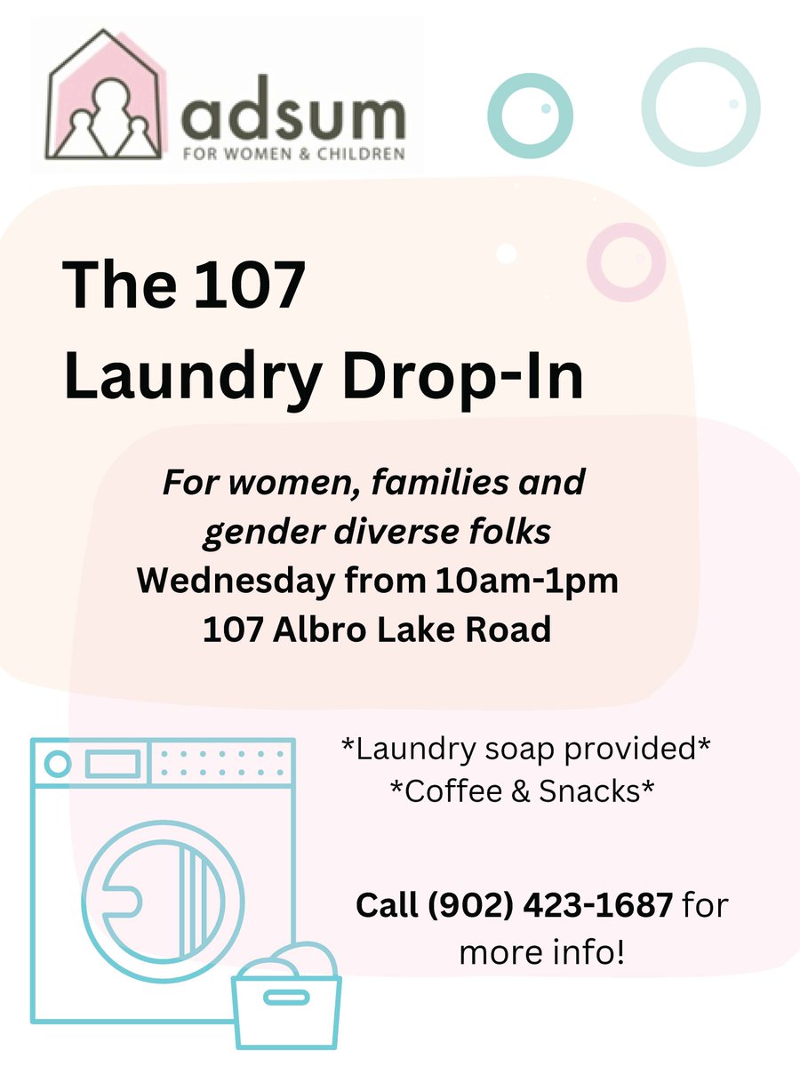 Laundry drop-in. Wednesdays in #Dartmouth.