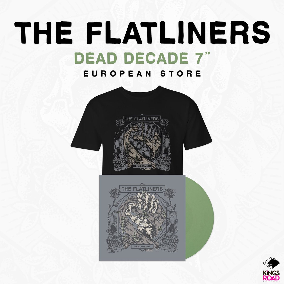 theflatliners's tweet photo. Our brand new limited edition Dead Decade 7”s are going QUICK 🐺⚰️
Grab yours from our friends at @cutloosemerch @PillowheadMerch & @KingsRoadMerch Europe.
GET YOURS 🔽
https://t.co/ATbFvysiSt
#DEADDECADE #FLATSFOR20 https://t.co/TwwAiZnoJt