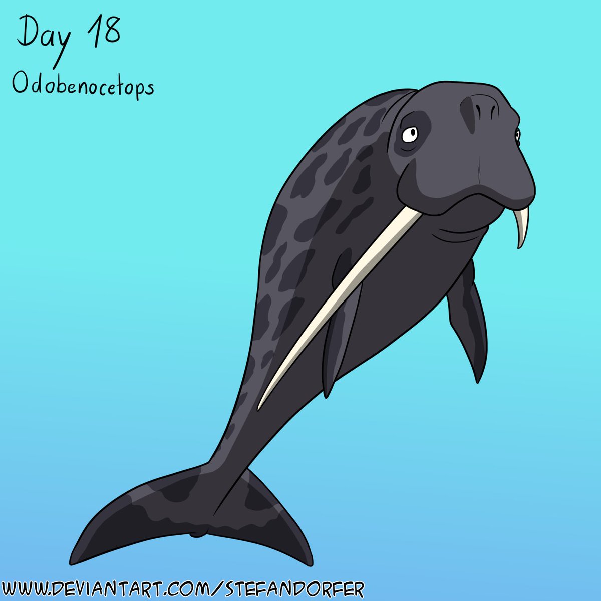 Stefandorfer's tweet image. When whales tried to be like walruses, but miscalculated the size of their tusks.
#paleoart #promptlist #paleovember #paleovember2023 #paleoart2023