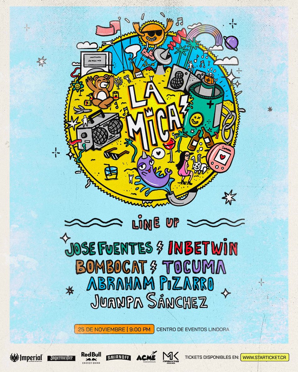 Nos vemos este próximo Sábado 25 de Noviembre en “La Mica” 

Entradas a la venta en: starticket.cr/e/2007/la-mica
