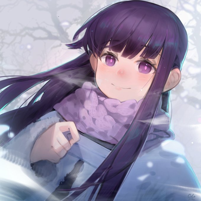 「coat purple scarf」 illustration images(Latest)