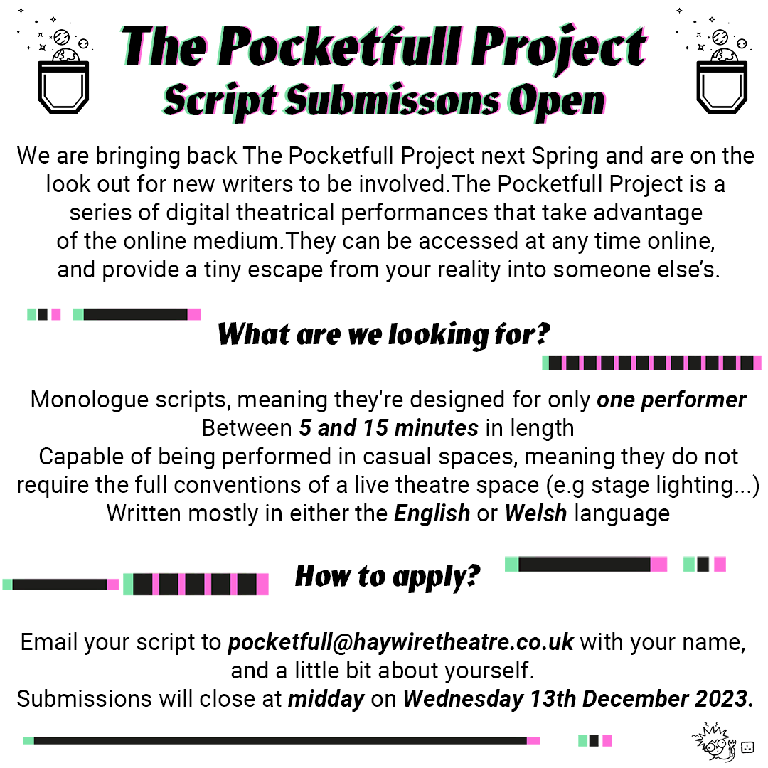 🔔CALLING ALL WRITERS🔔

We’re looking for short monologue scripts to be part of our Spring 2024 digital theatre series.